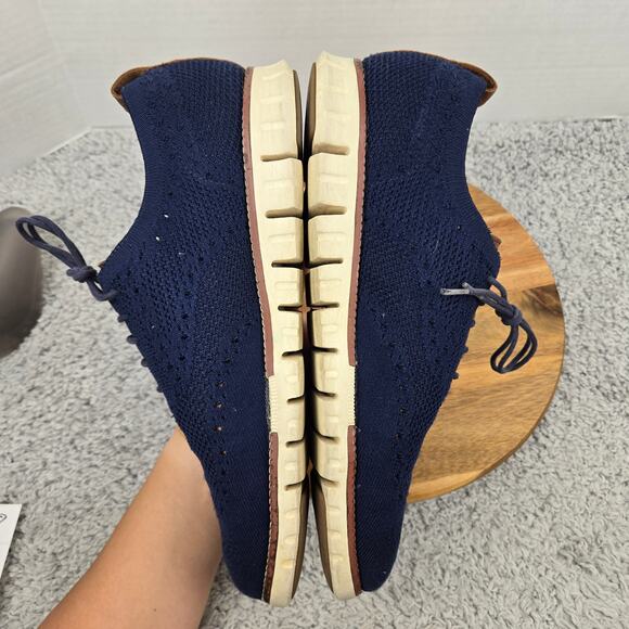 Cole Haan Mens 11.5 ZeroGrand Stitchlite Marine Blue Wingtip Casual Daily Oxford main image 13